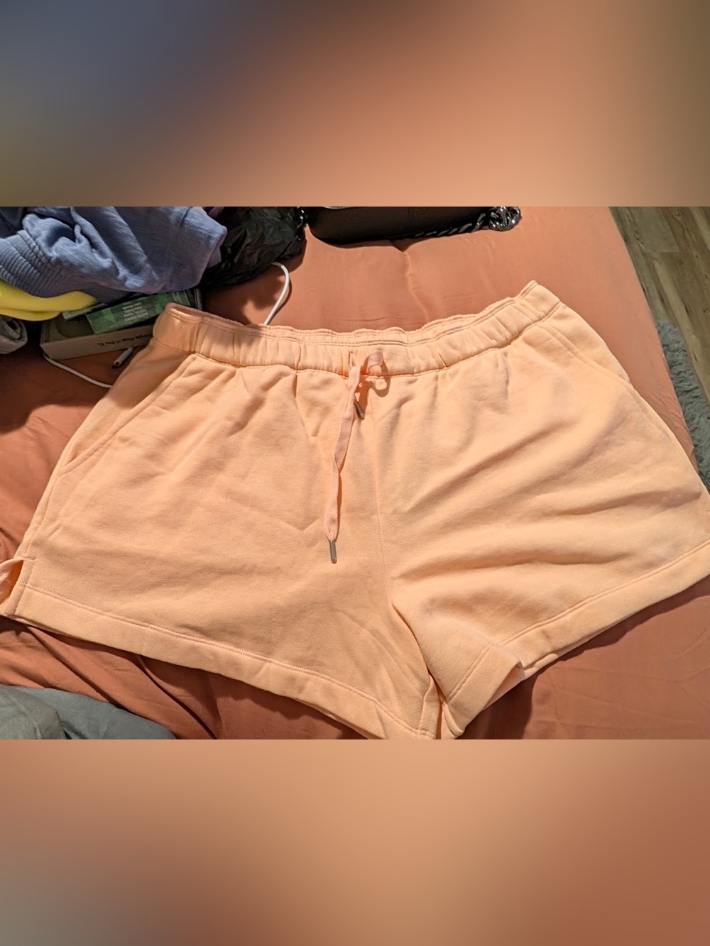 PINK Women's Peach Drawstring Lounge Shorts